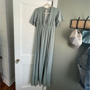 Mumu bridesmaid dress in silver sage - Size M